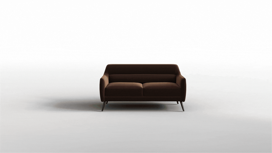 booth designs with orange sofa